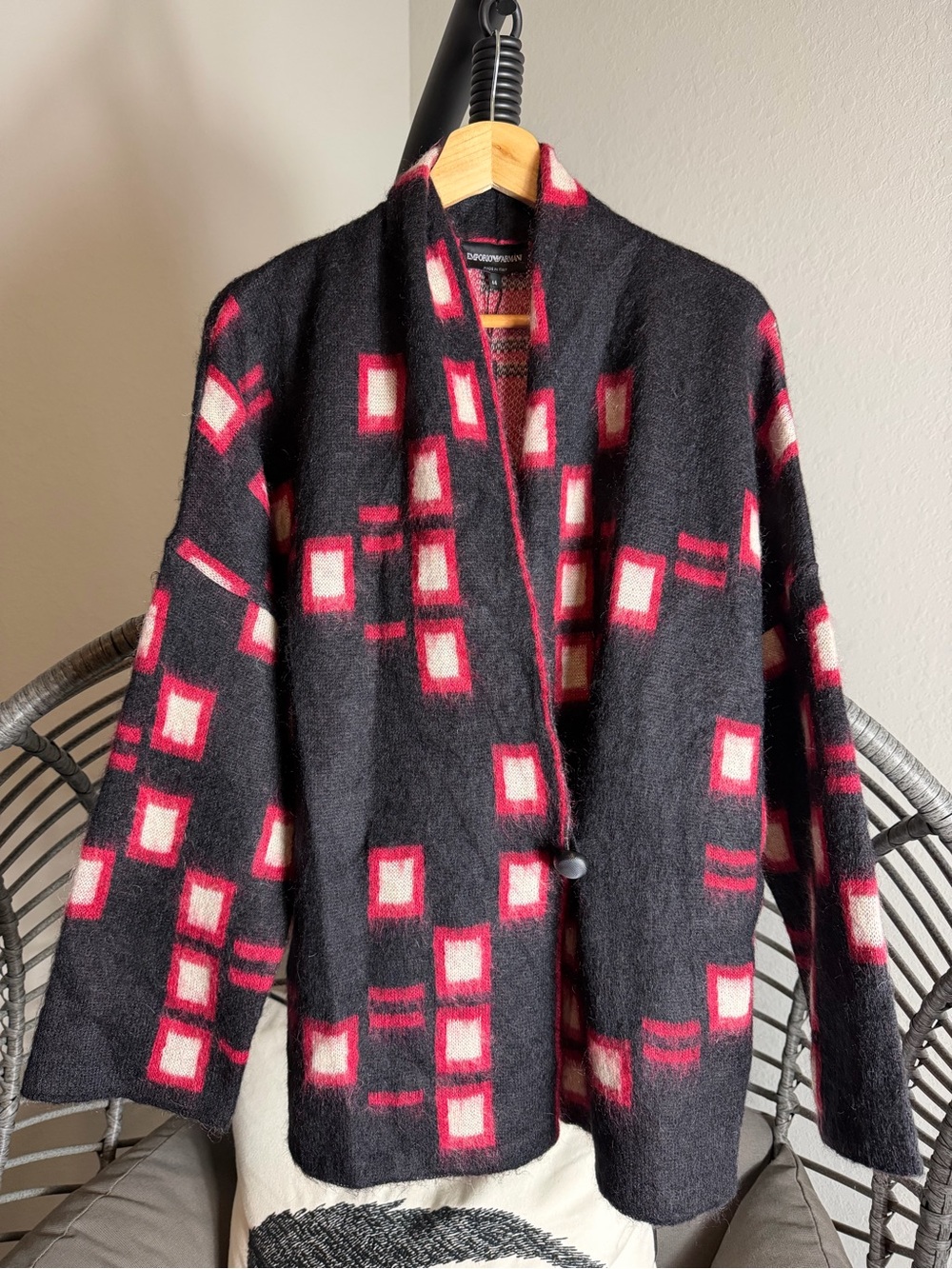 Emporio Armani Mohair Cardigan Sweater Jacket 44 L